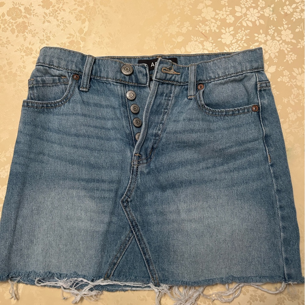 Aeropostale Light Wash High-Rise Jean Skirt
